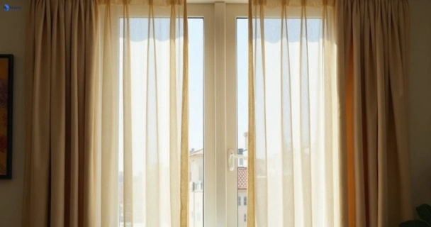 Dull dusty drapes in yuroke-vic before professional cleaning